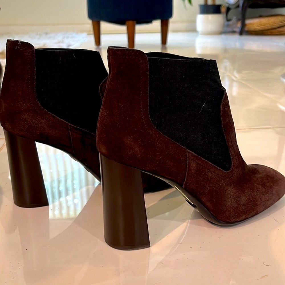 Tods chunky boot heel - brown / with black